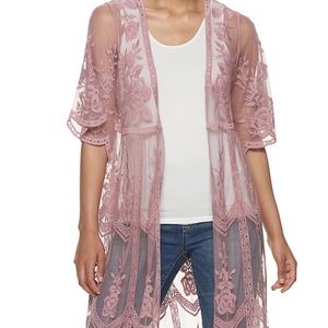 Chance or Fate Pink Lace Kimono